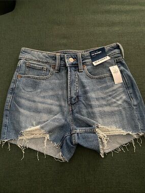 Old Navy Blue Distressed OG Straight Denim Shorts
